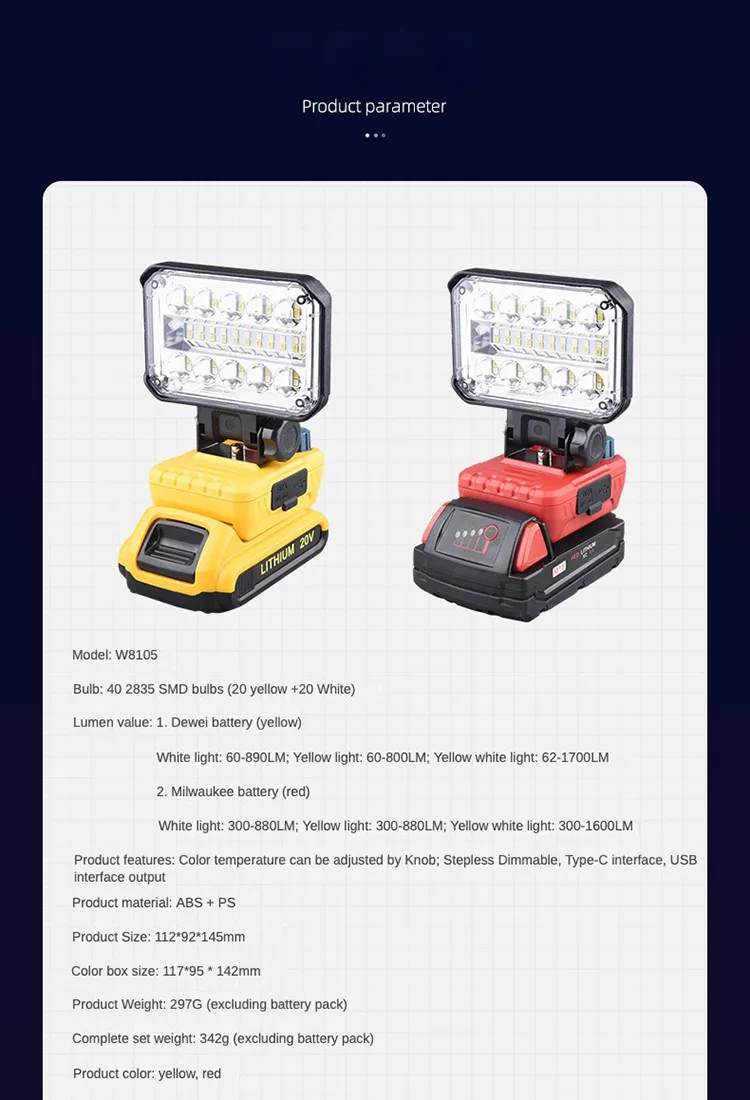 Dual Knob Adjustable Work Light