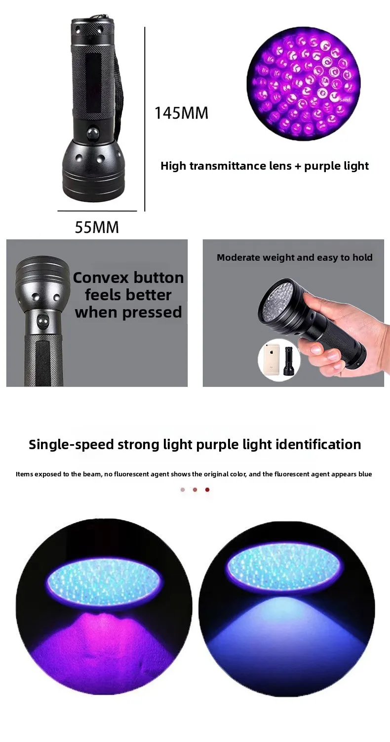 Purple UV LED Flashlight