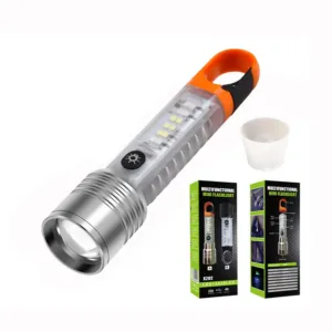 Magnetic Base UV Flashlight Zoomable Warning Light LED Flashlights