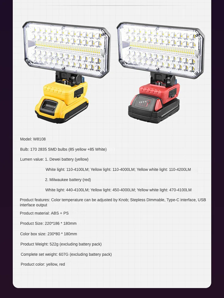 Dual Knob Adjustable Work Light