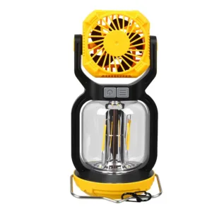 WT668 2-in-1 Rechargeable LED Camping Light & Fan | Warm/White Light + Strong Wind Modes