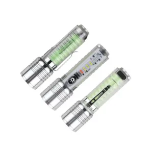 White laser LED with flashing red and blue USB charging zoom flash