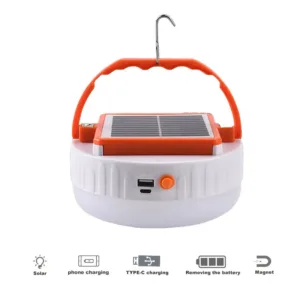 High power replaceable battery household emergency solar lamp