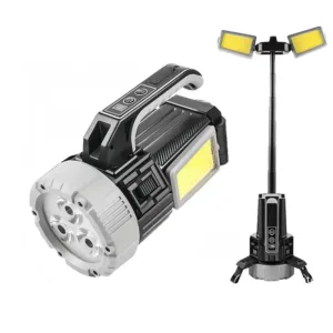 3-in-1 Rechargeable LED Flashlight with Stand 2000 Lumens Torch Camping Lantern Desk Lamp