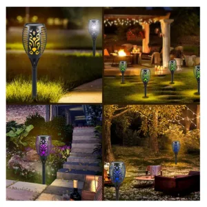 Outdoor waterproof holiday flame courtyard garden solar lamp